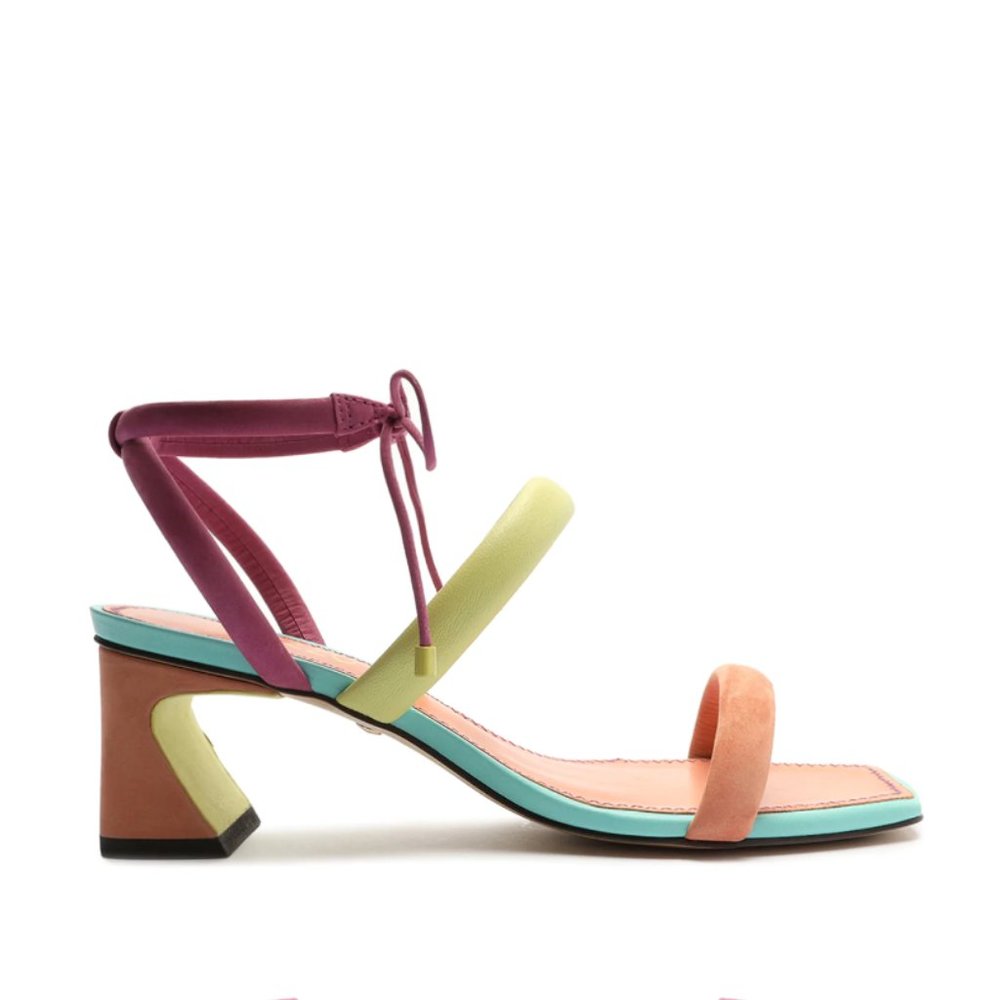 Colorful Mid Block Sandal NEW Size 6.5